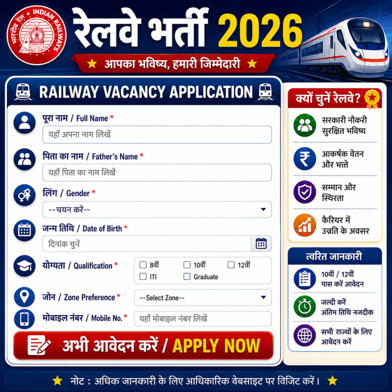 RRB Recruitment 2026: Job Openings, Qualifications & How to Register