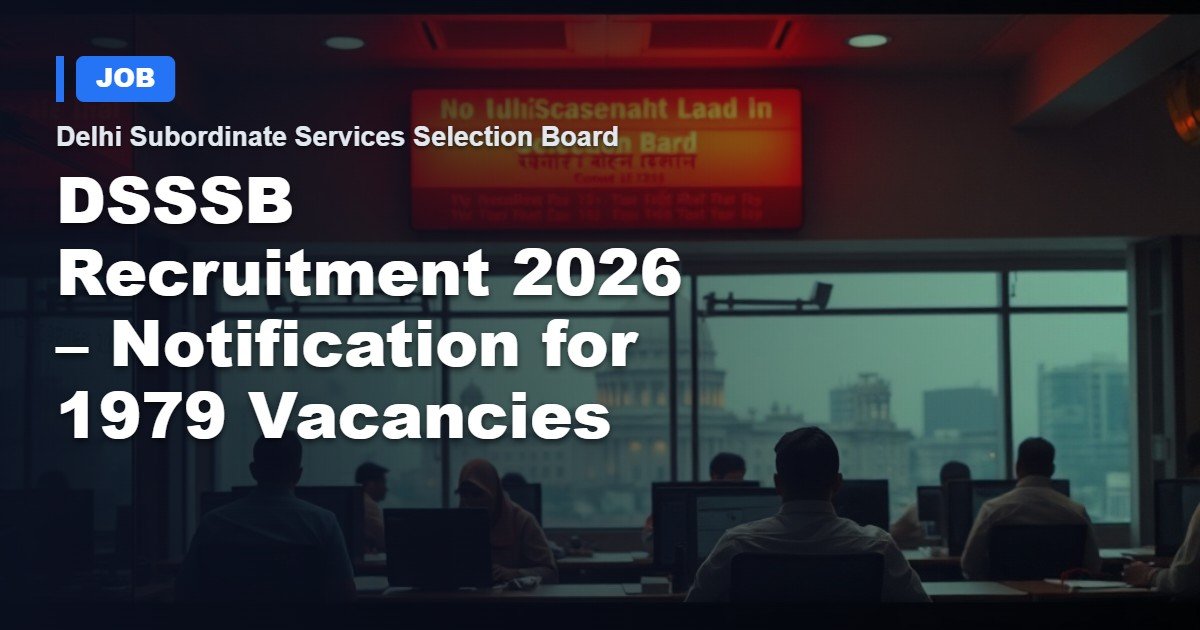 DSSSB Recruitment 2026 – 1979 Government Job Openings Announced