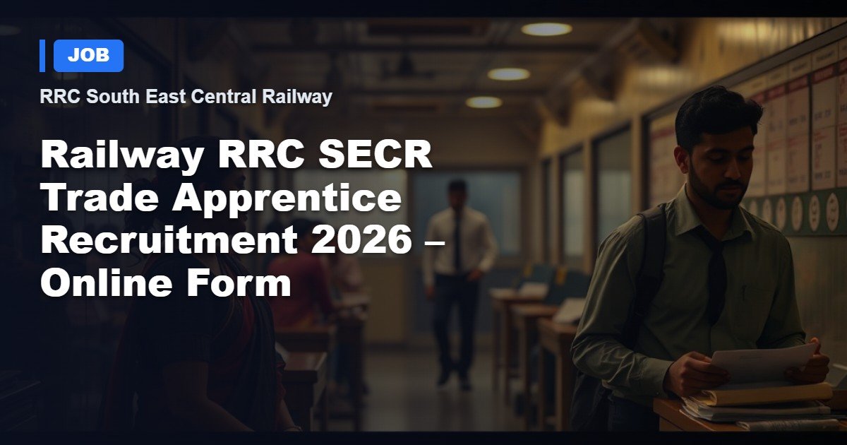SECR Railway Trade Apprentice Recruitment 2026 – Apply Online Now
