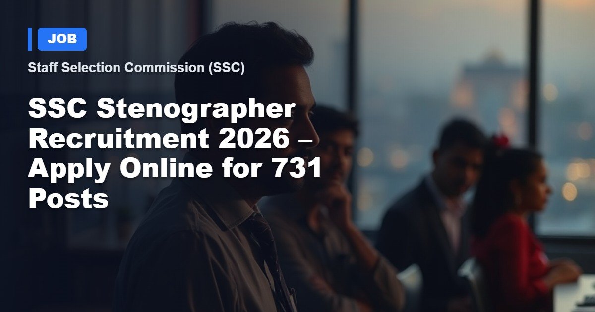 SSC Stenographer Jobs 2026 – Register Now for 731 Government Positions